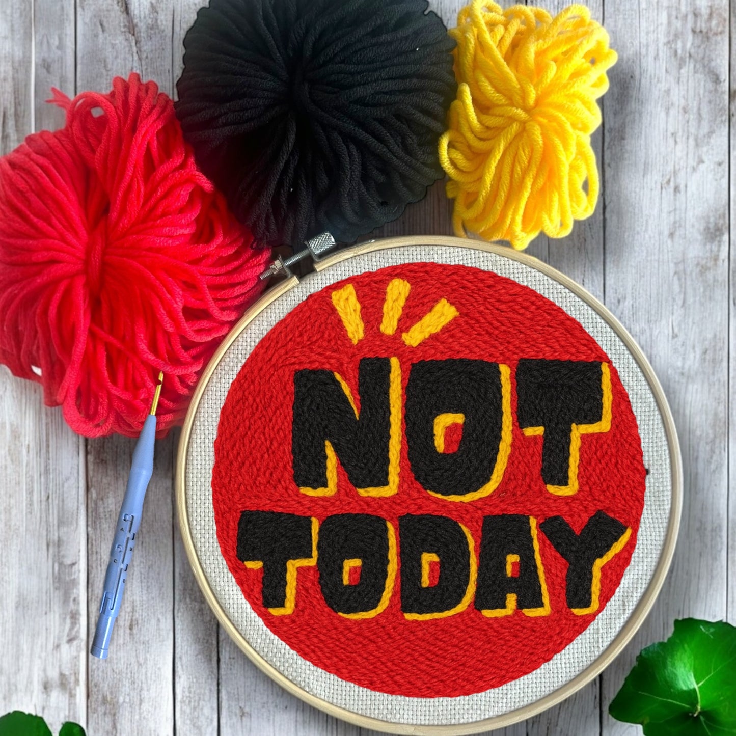 Not Today Punch Needle Embroidery Kit