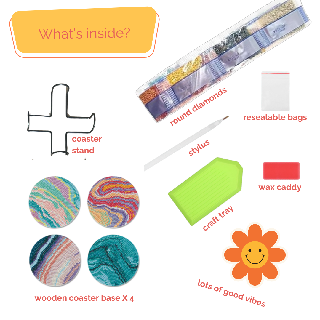 Marble Swirl Diamond Coaster Kit
