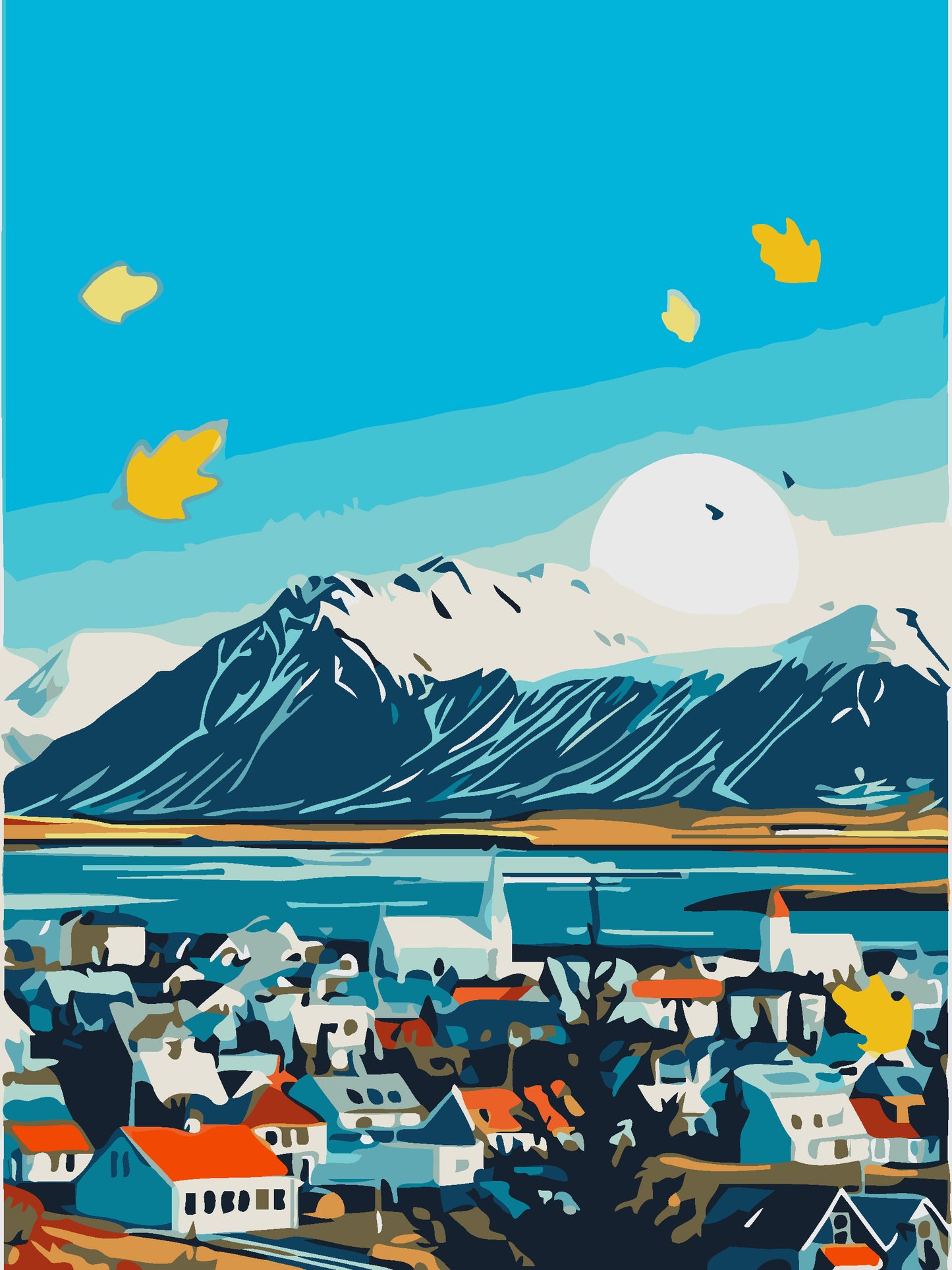 Cozy Mountain Town Paint by Number Kit
