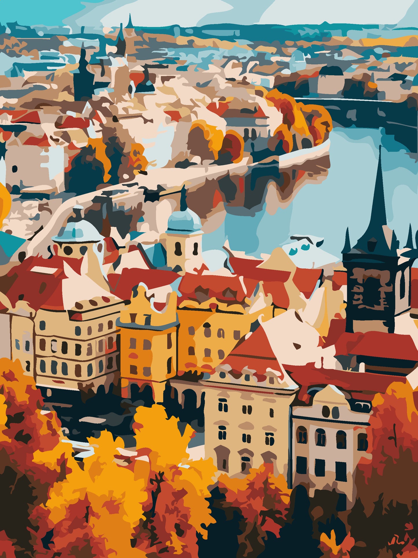 Prague Panorama Paint by Number Kit