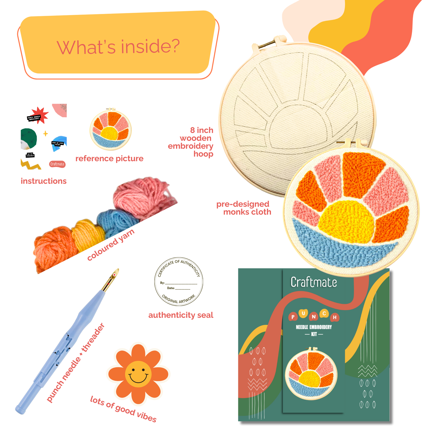 Island Life Punch Needle Embroidery Kit - Craftmate