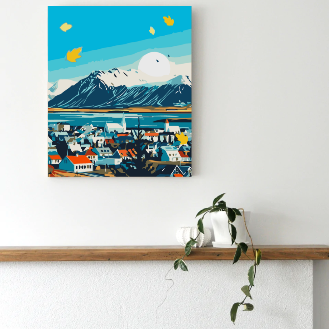 Cozy Mountain Town Paint by Number Kit