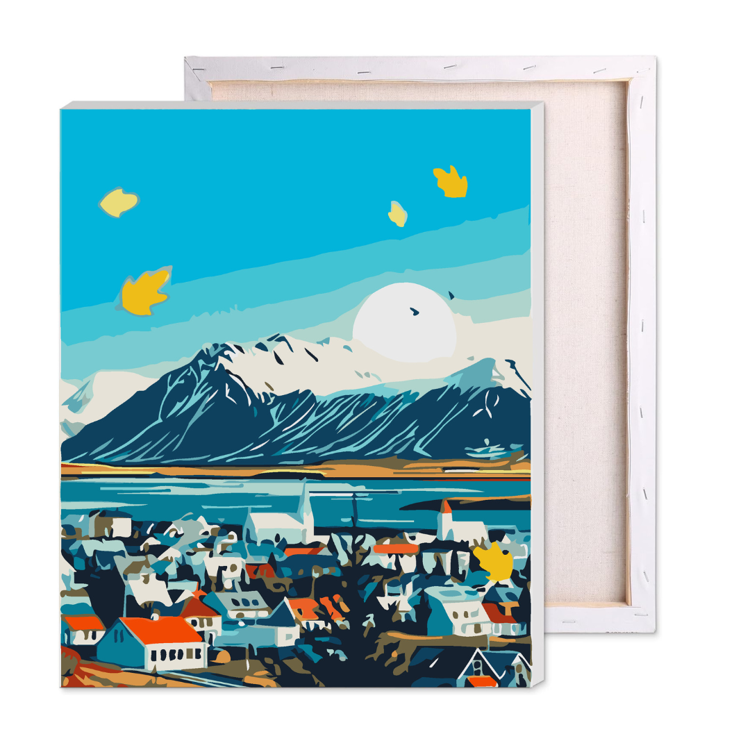 Cozy Mountain Town Paint by Number Kit