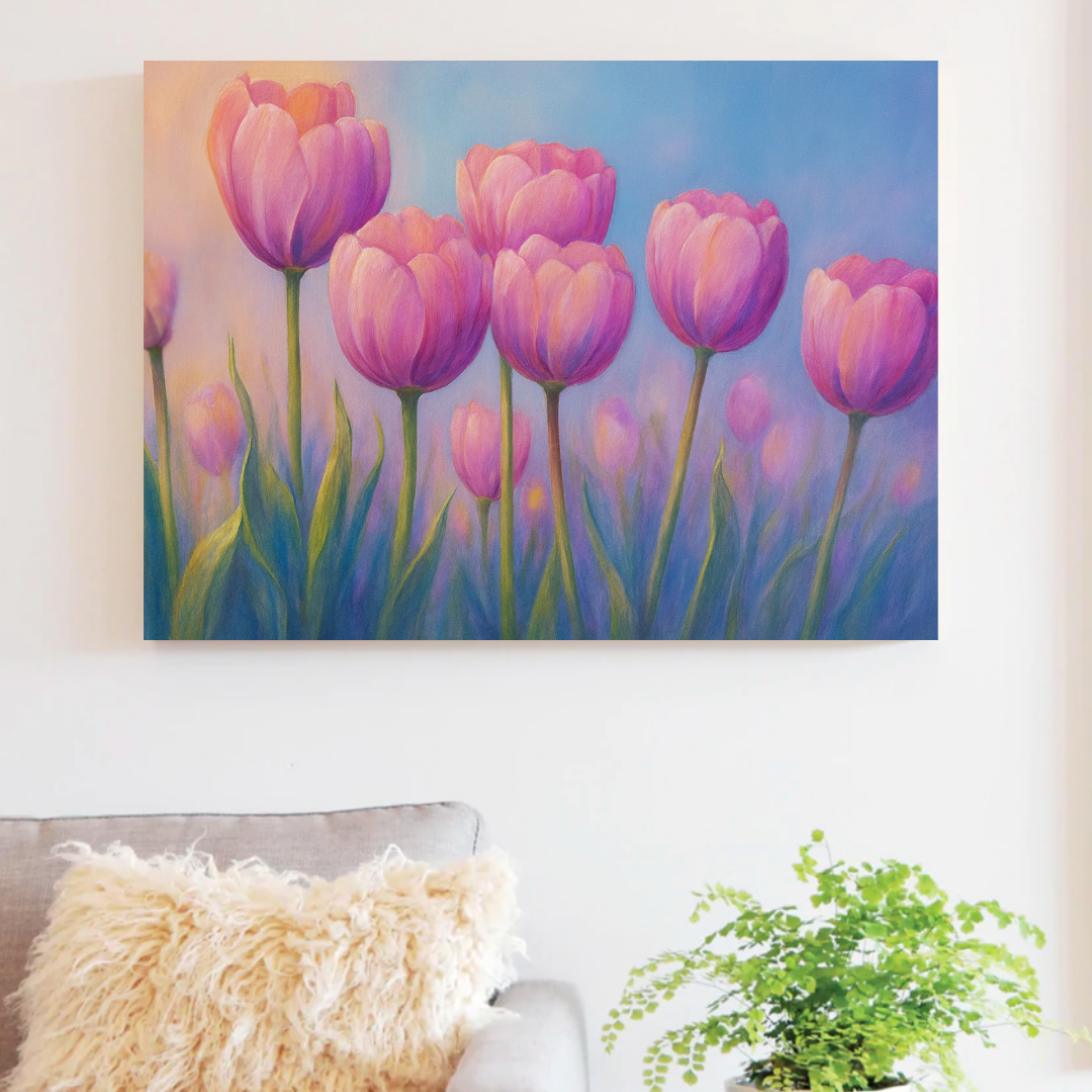 Blushing Pink Tulips Paint by Number Kit
