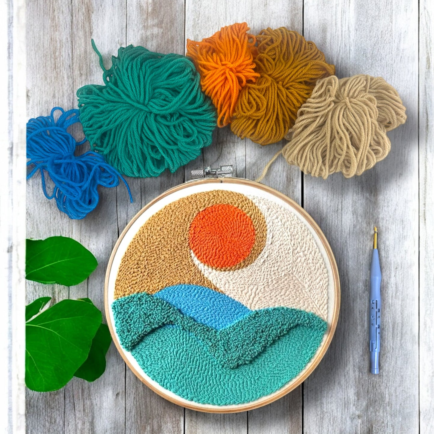 Ocean Dusk Punch Needle Embroidery Kit