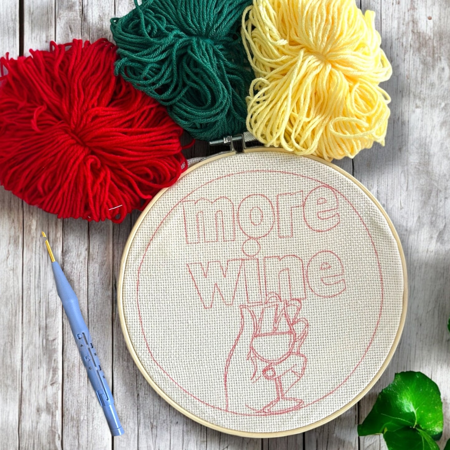 More Wine Punch Needle Embroidery Kit