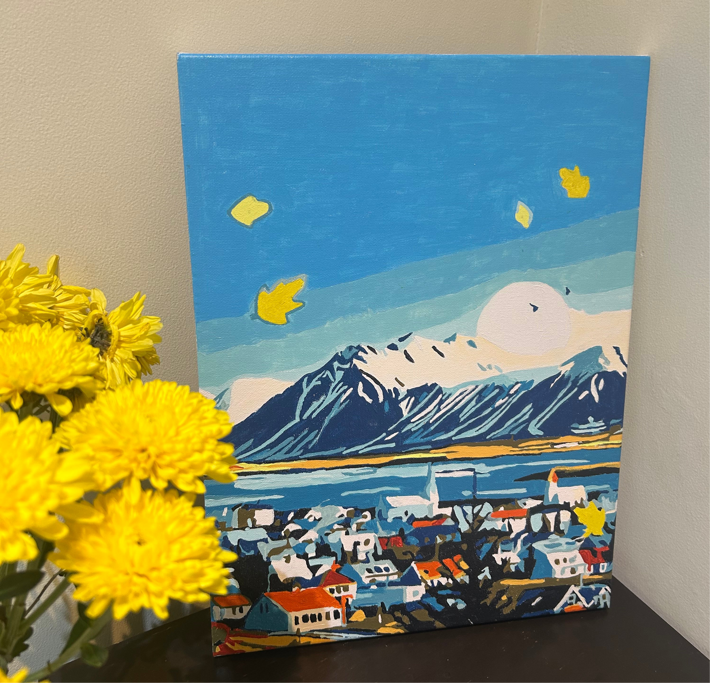 Cozy Mountain Town Paint by Number Kit