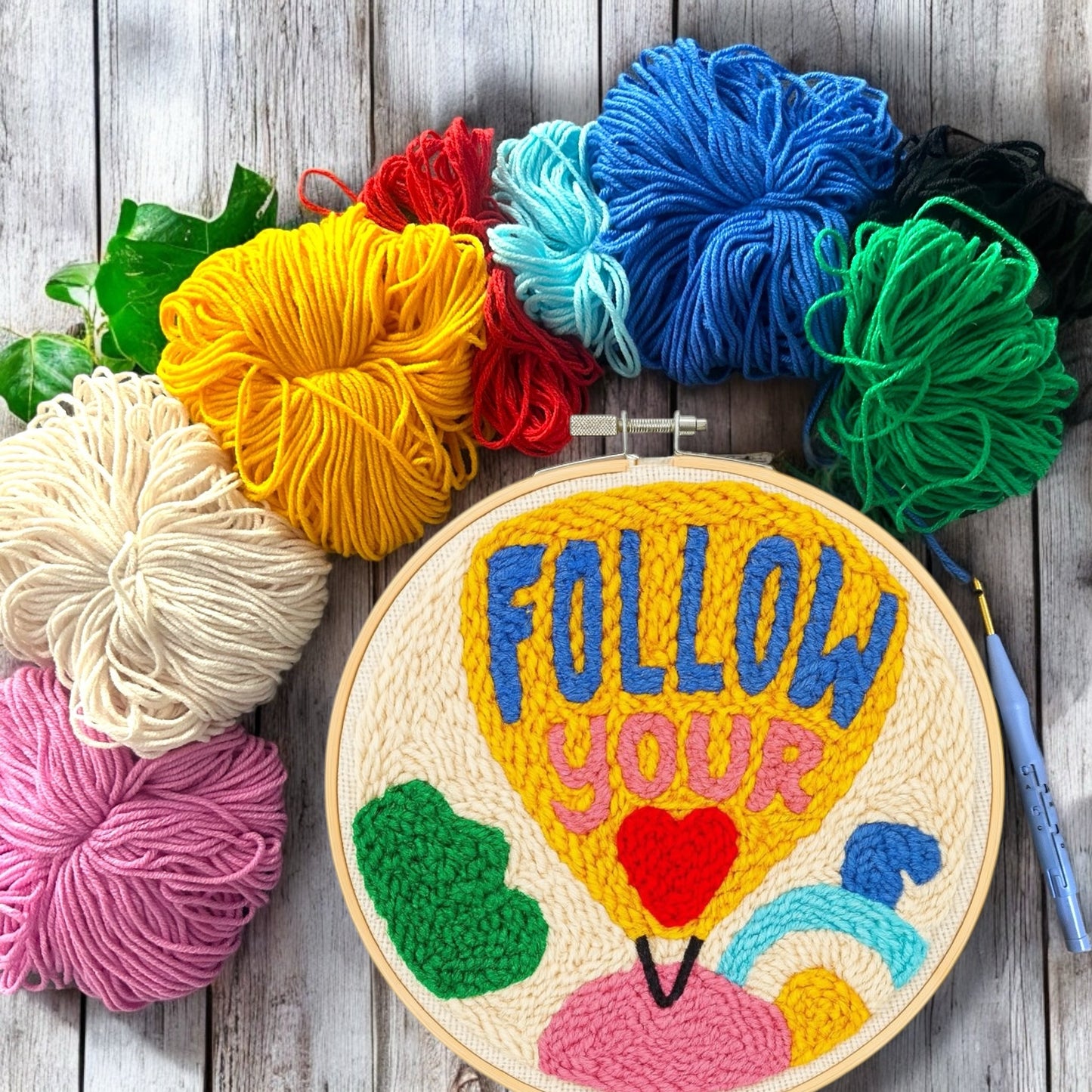 Follow Your Heart Punch Needle Embroidery Kit