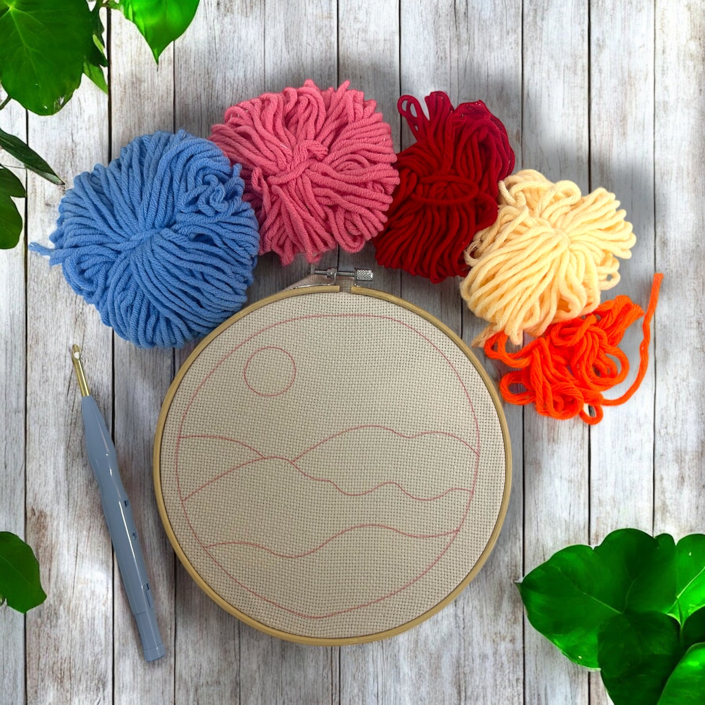 Mountain Sunset Punch Needle Embroidery Kit