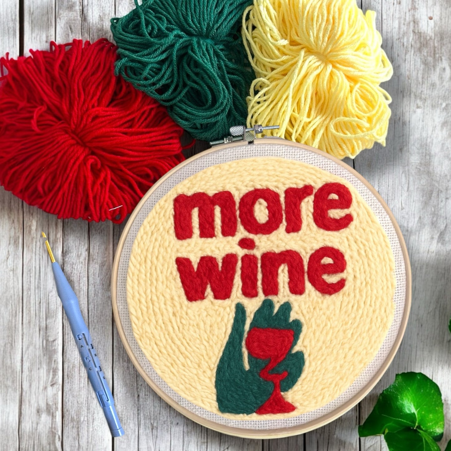 More Wine Punch Needle Embroidery Kit