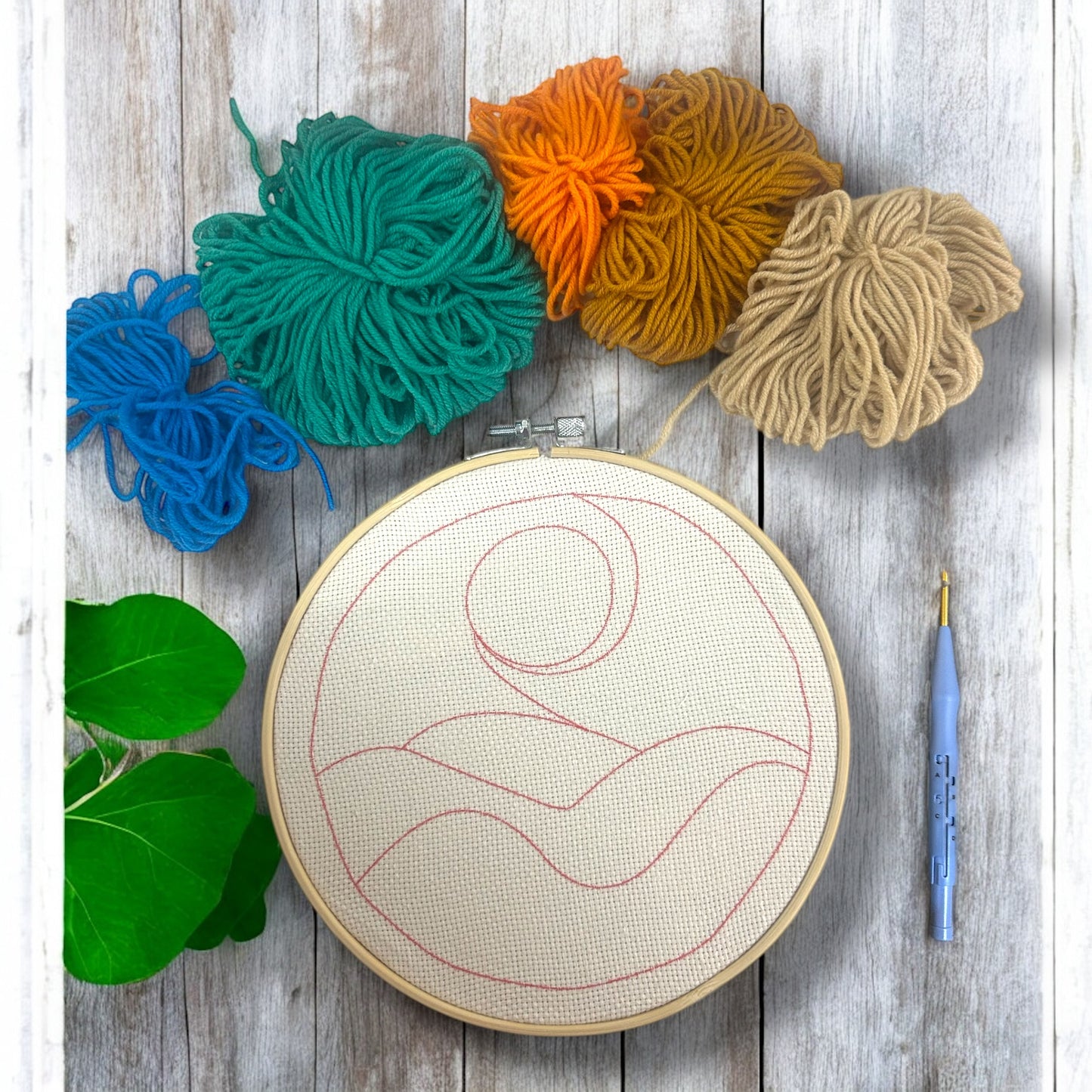 Ocean Dusk Punch Needle Embroidery Kit