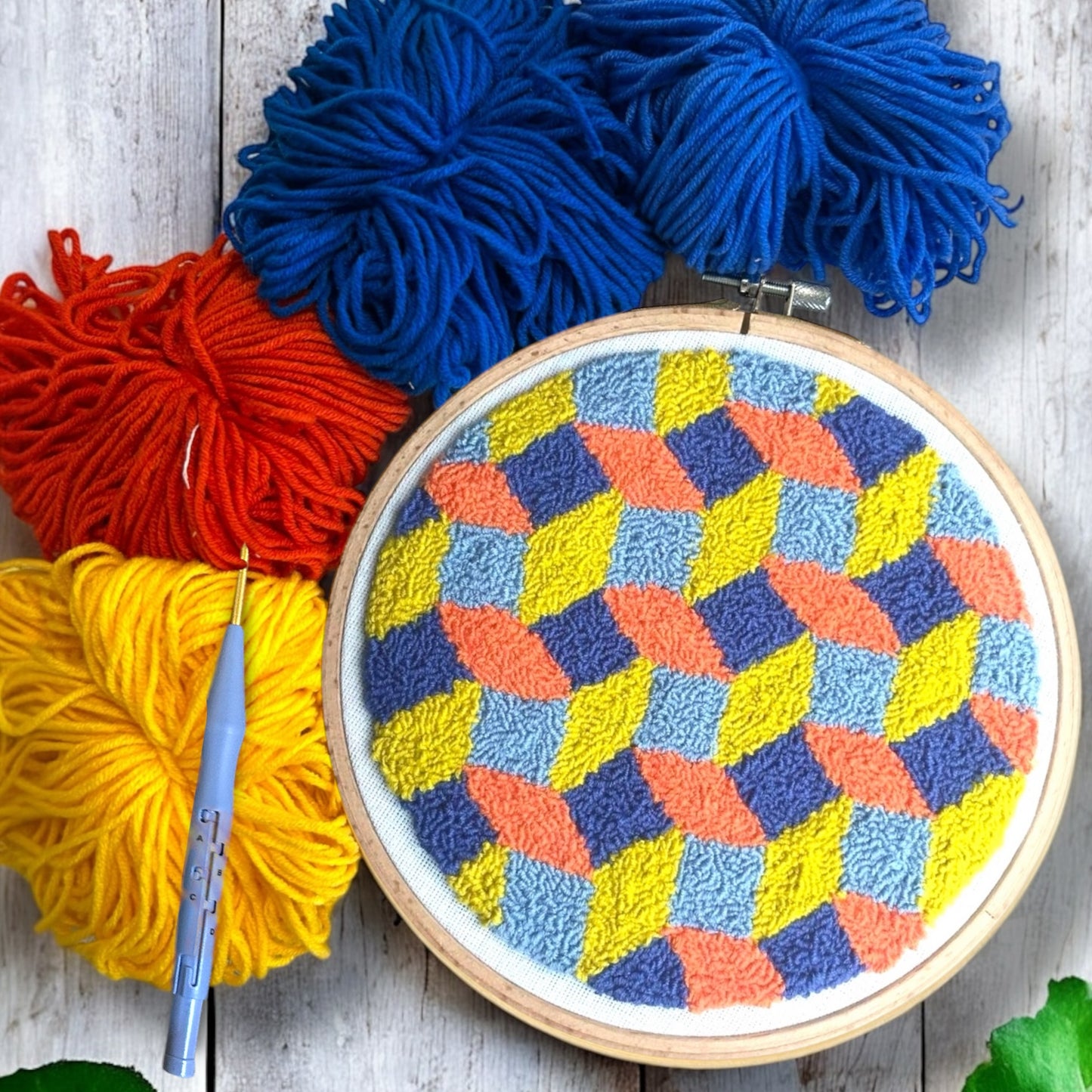 3D Geometric Punch Needle Embroidery Kit