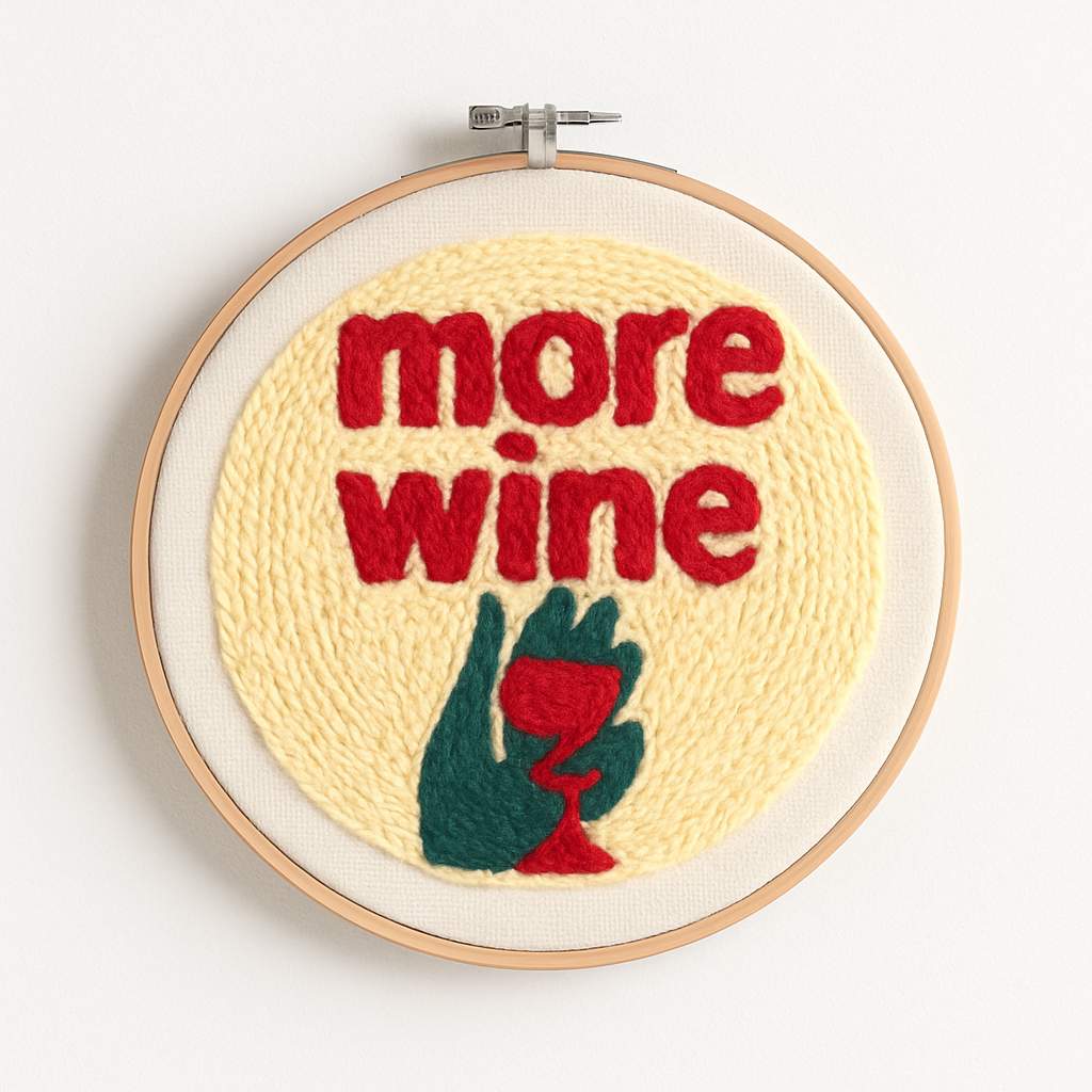 More Wine Punch Needle Embroidery Kit