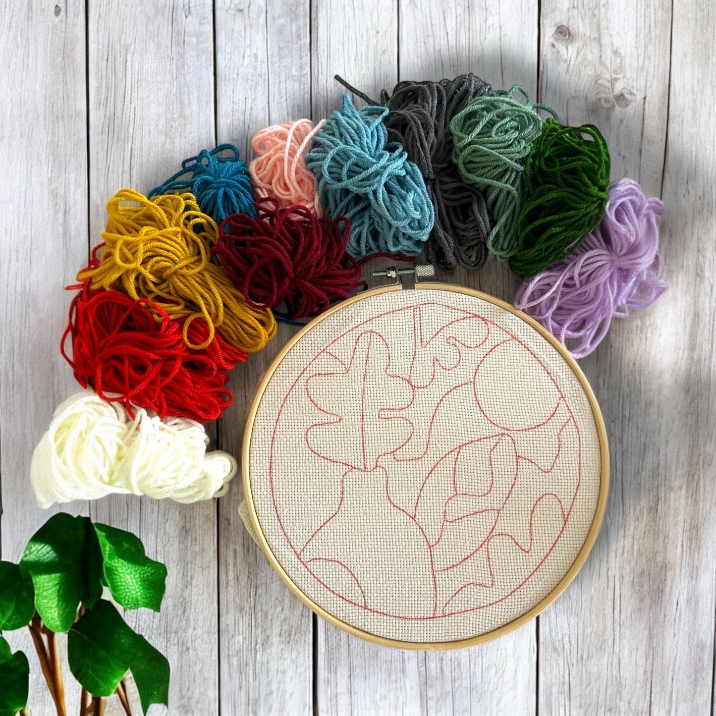 Winter Flowers Punch Needle Embroidery Kit - Craftmate
