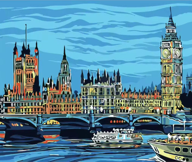 London Lights Paint by Number Rolled Kit