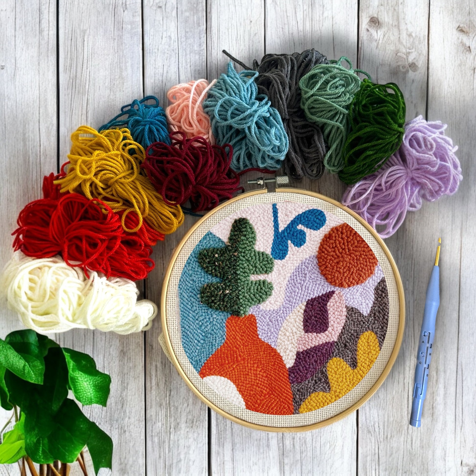 Winter Flowers Punch Needle Embroidery Kit - Craftmate