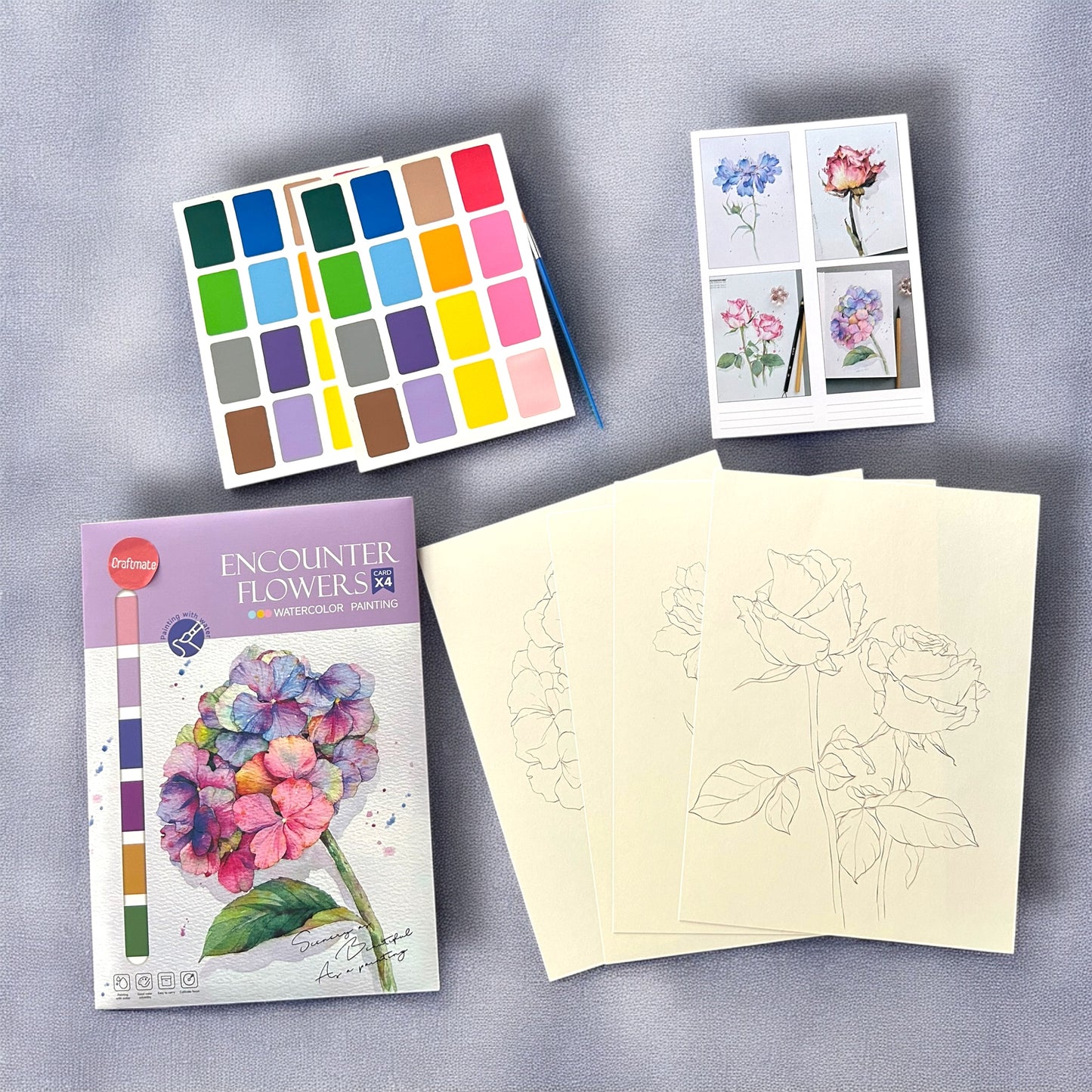 Encounter Flowers Watercolour Painting Kit - Craftmate