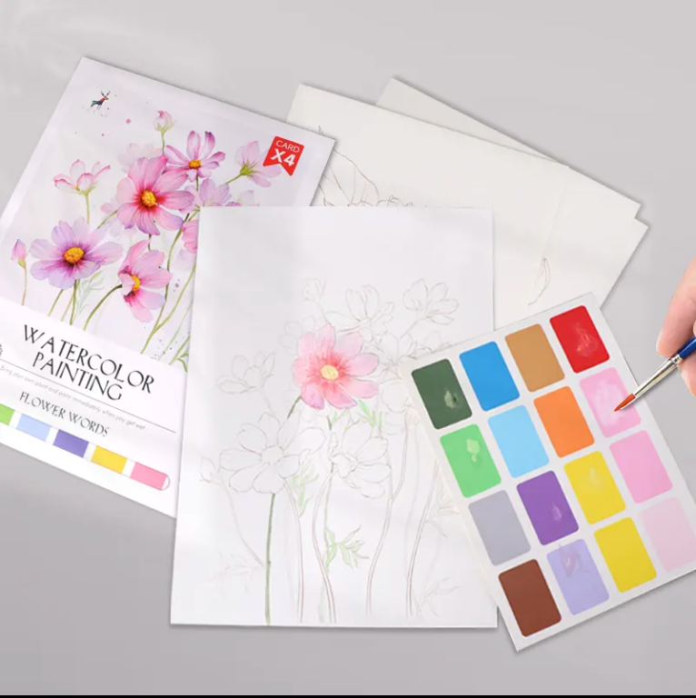 Flower Words Watercolour Painting Kit - Craftmate