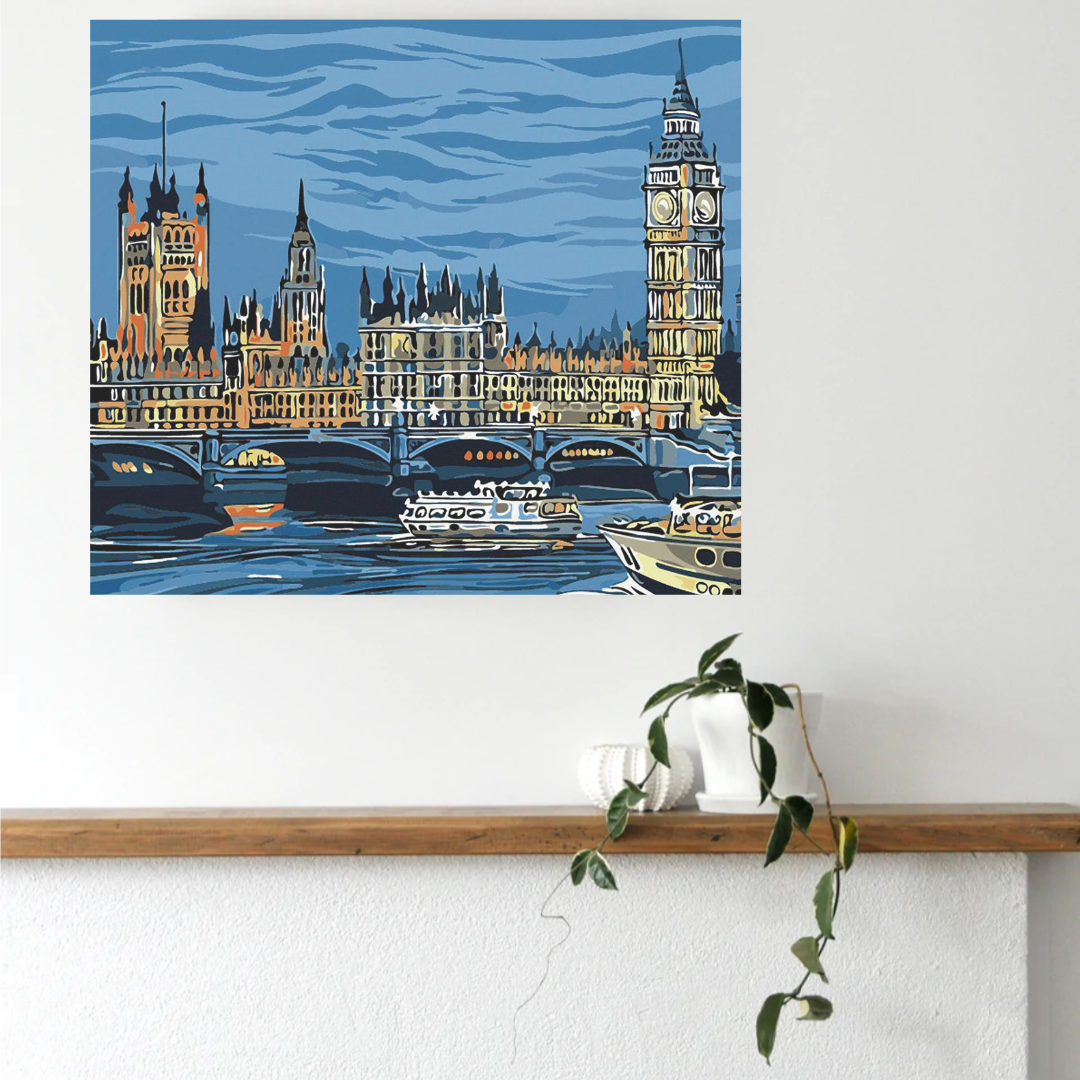 London Lights Paint by Number Rolled Kit