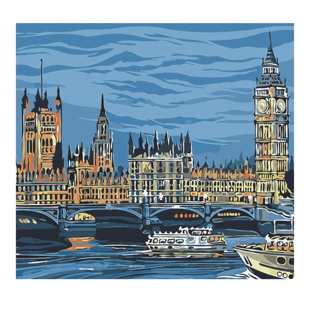 London Lights Paint by Number Rolled Kit