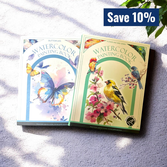 Watercolour Painting Book Kit (Set of 2) - Birds & Butterfly
