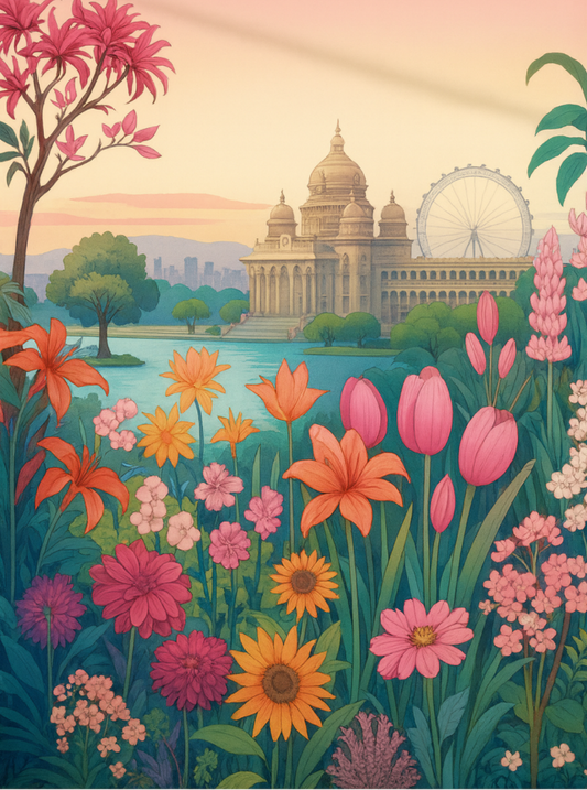 Bengaluru Flower Market Paint by Number Kit