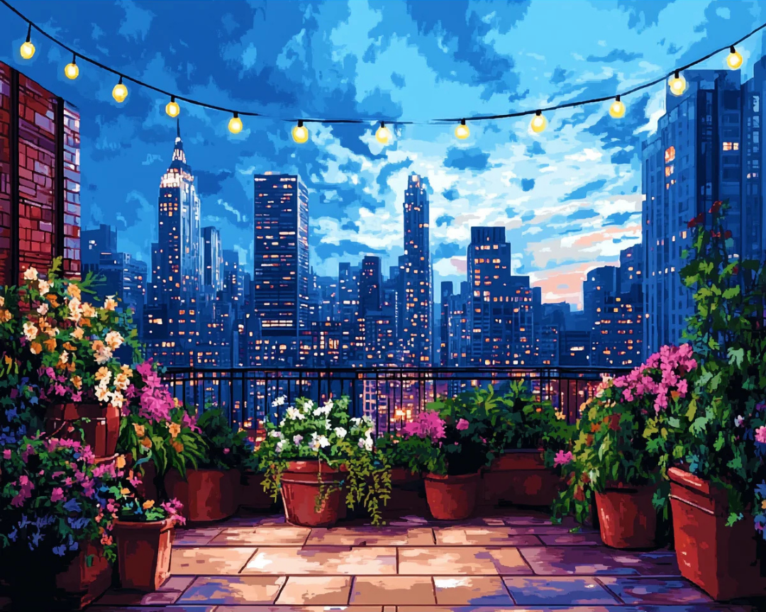 Love Through the Roofs Paint by Number Jumbo Kit