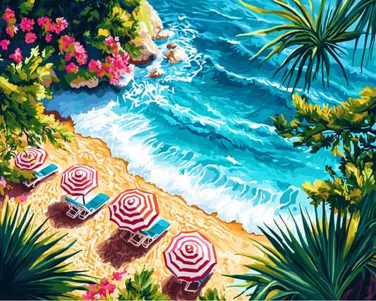 Paradise Beach Getaway Paint by Number Jumbo Kit