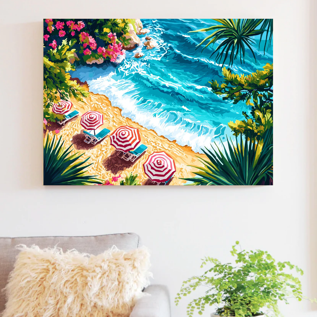 Paradise Beach Getaway Paint by Number Jumbo Kit
