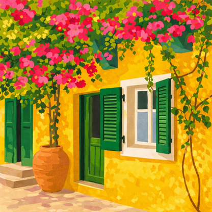 Sunshine & Bougainvillea Paint by Number Mini Kit