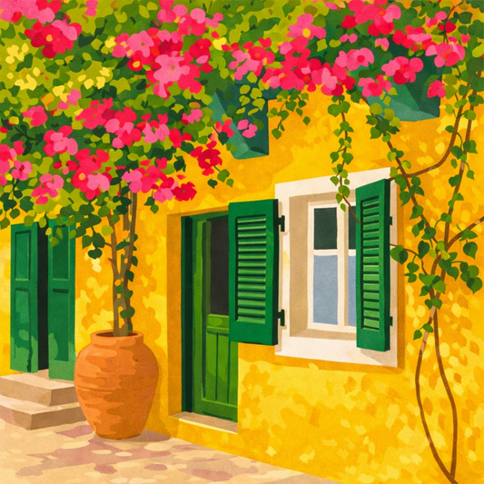 Sunshine & Bougainvillea Paint by Number Mini Kit