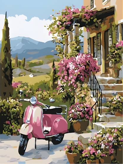 Vespa Escape Paint by Number Jumbo Kit