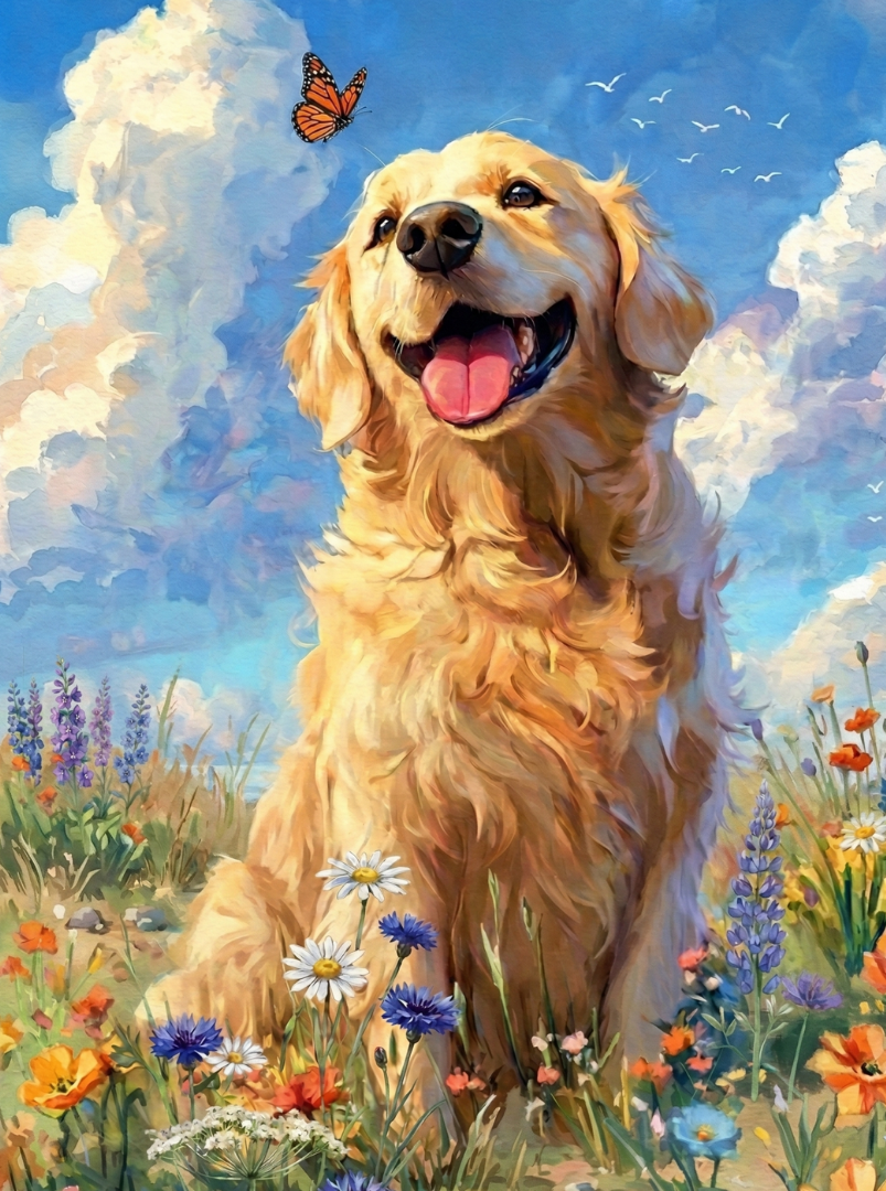 Happiest Dog Paint by Number Kit