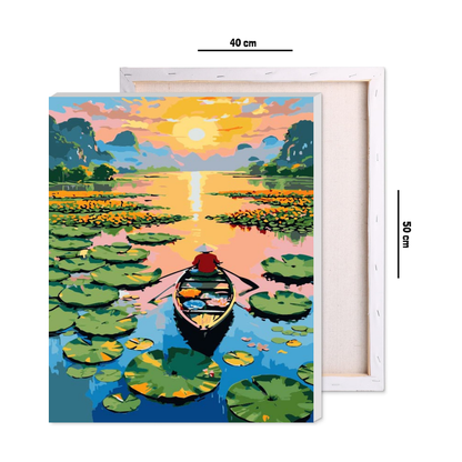 Lotus Sunset  Lake Paint by Number Jumbo Kit