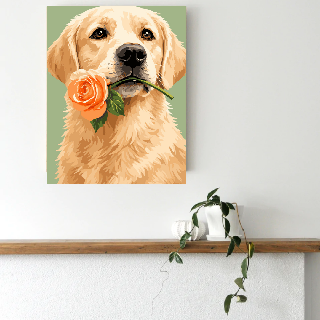 Pawfect Rose Portrait Paint by Number Kit