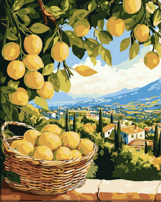 Sunlit Lemon Terrace Paint by Number Jumbo Kit
