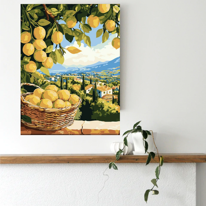 Sunlit Lemon Terrace Paint by Number Jumbo Kit