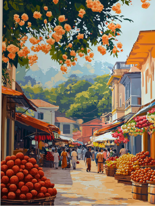 Morning Market Walk Paint by Number Jumbo Kit