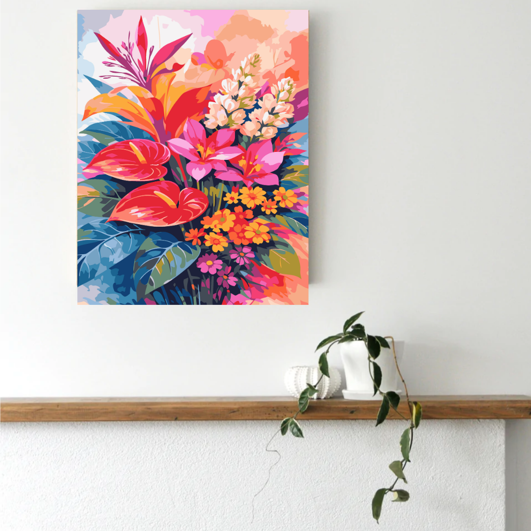 Indian Summer Flowers Paint by Number Kit