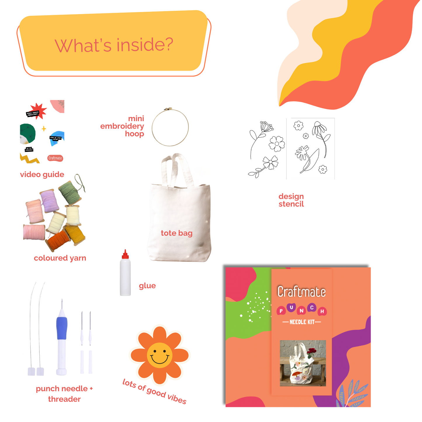 Punch Needle Tote Bag Kit