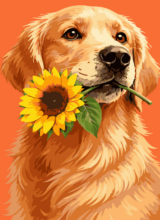 Pawfect Sunflower Portrait Paint by Number Kit