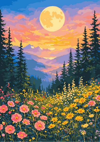 Alpine Sunset Paint by Number Jumbo Kit