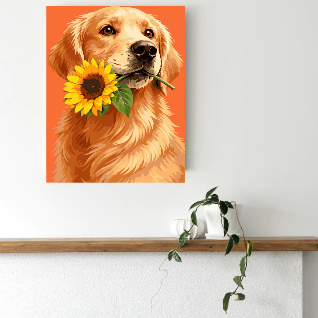 Pawfect Sunflower Portrait Paint by Number Kit