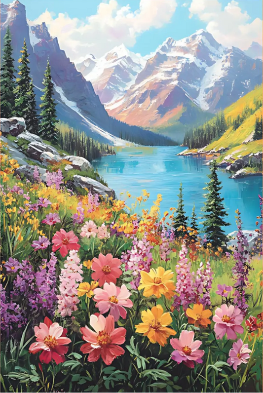 Alps Gone Wild-Flowers Paint by Number Jumbo Kit