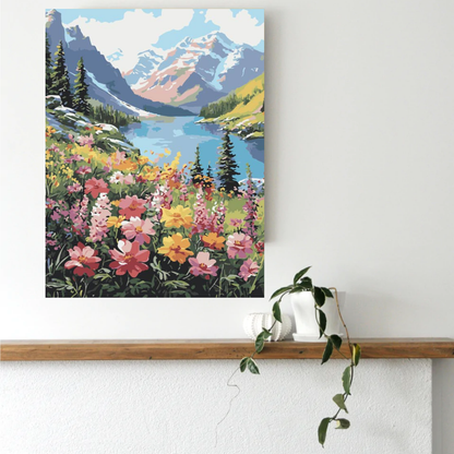 Alps Gone Wild-Flowers Paint by Number Jumbo Kit