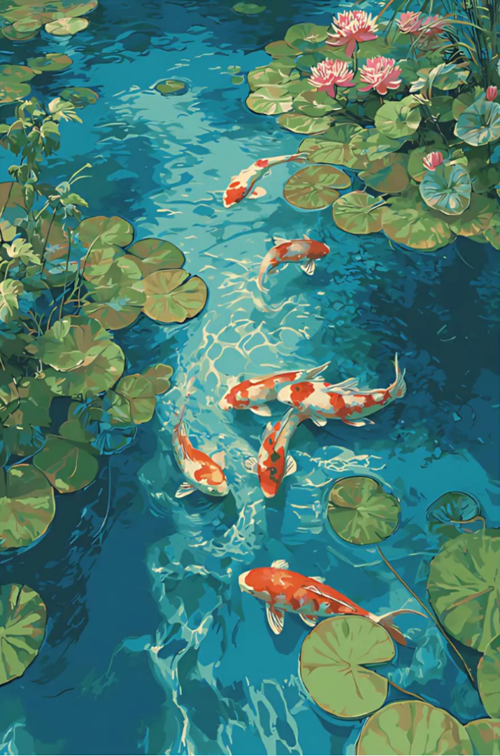 Zen Koi Pond Paint by Number Jumbo Kit