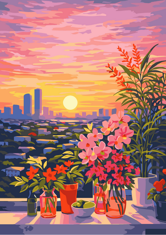 City Sunset Vibes Paint by Number Jumbo Kit