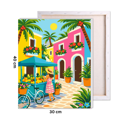 Tropical Summer Market Paint by Number Kit