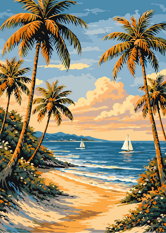 Beach Therapy Paint by Number Jumbo Kit