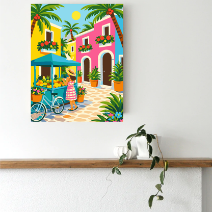 Tropical Summer Market Paint by Number Kit
